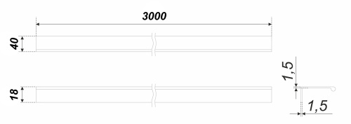 BOYARD.Ручка торцевая 3000 мм хром сатиновый RP001SC.1/000/3000