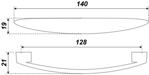 BOYARD.Ручка S1240/128 RS012CP.4/128
