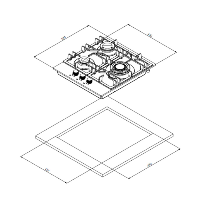 Газовая варочная панель Weissgauff HG 430 BGV
