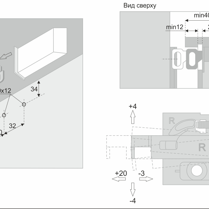 Навес для шкафа (компл.) с заглушками и крепежом BOYARD CH05