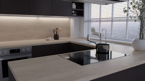 Стеновая панель Sawbury oak light 7141/Sc Slotex 4200х600х10 мм