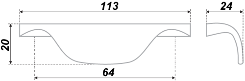 BOYARD.Ручка мебельная RS025SC.3/64