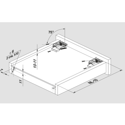 BOYARD.Направляющие шариковые, скрытого монтажа B-slide DB8882Zn/270