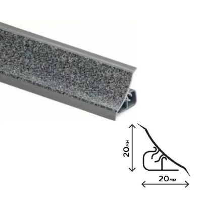 Плинтус для столешниц Лунный металл Thermoplast MRK120 20х20х3000мм 1224 (ф-ра 284)