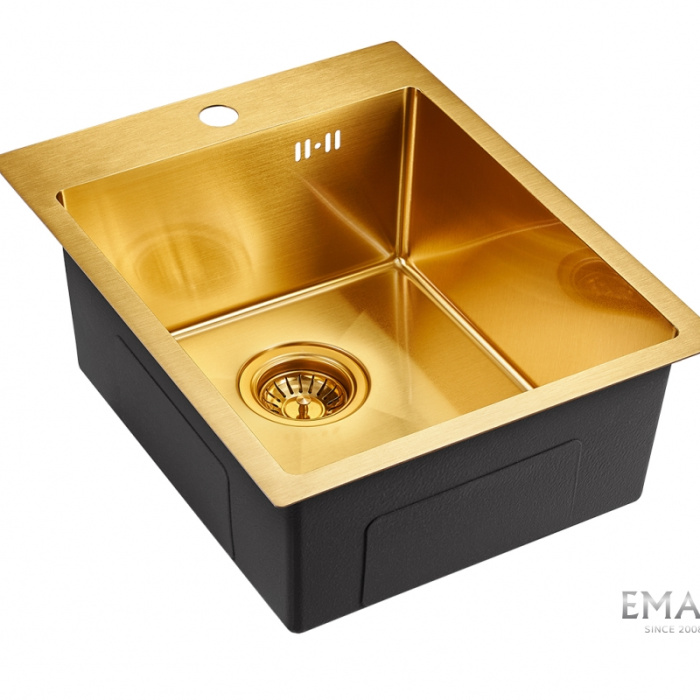 Мойка из нержавеющей стали Emar EMB-128A PVD Nano Golden 410х510мм