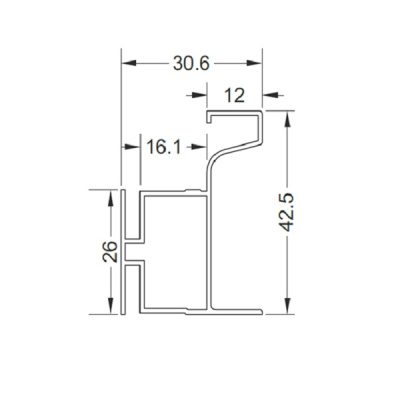 Ручка-профиль G-line "L" Матовый черный XGJB-4118.BLK.4500