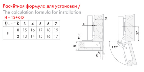 Петля мебельная накладная с доводчиком быстросъемная BOYARD H302A02/2410
