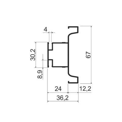 Ручка-профиль G-line "C" Латунь браш XGJB-4119.LTNAB.4500