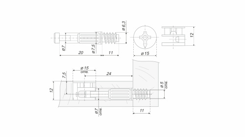 Стяжка для плит толщиной от 16мм B-fix BOYARD ST01/53/6/RdZn/01