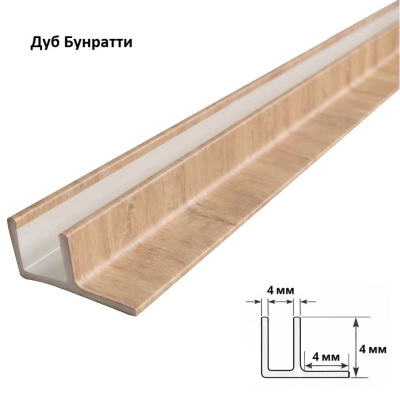 Планка для стеновой панели угловая №3829 Дуб Бунратти 600x4 мм СКИФ