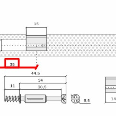 Стяжка эксцентриковая (эксцентрик 15/16 + болт соединительный) EX15BOLT