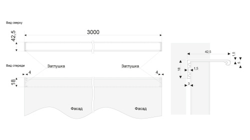 Ручка-профиль мебельная BOYARD RP101GR.1/000/3000