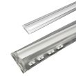 Профиль врезной для LED лент КМС 2507Е GLS серебро диффузор полуматовый 4 заглушки