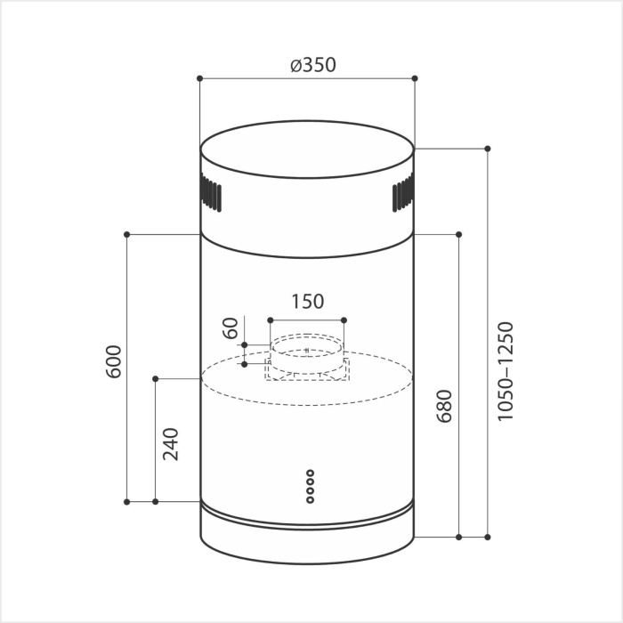 Кухонная вытяжка островная LEX TUBO ISOLA 350
