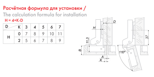 Петля мебельная полунакладная с доводчиком BOYARD H302B02/2410