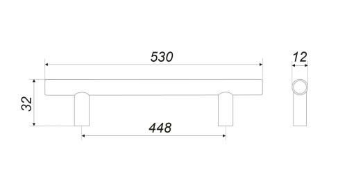 BOYARD.Ручка мебельная RR002ST.5/448