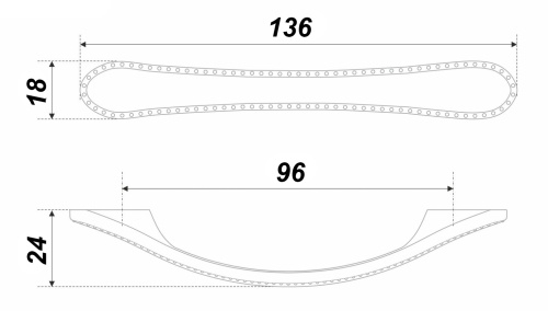 BOYARD.Ручка мебельная AURORA RS445CP.3/96