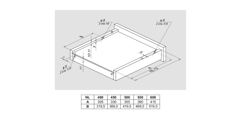 BOYARD.Направляющие шариковые, скрытого монтажа B-slide DB8883Zn/550