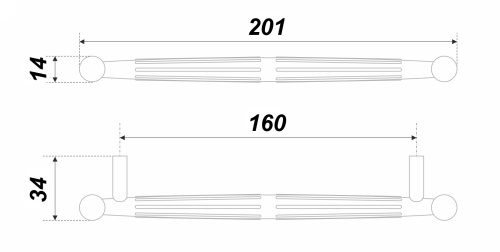 BOYARD.Ручка мебельная TILDA RS308MBSG.4/160
