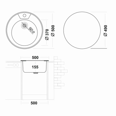 Мойка из нержавеющей стали для кухни UKINOX FAD500 -GT6K 0C