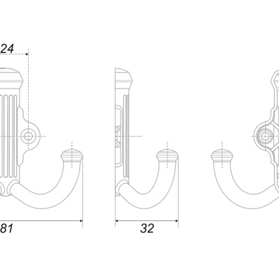 Крючок мебельный RIGATA BOYARD Матовая старинная латунь K251MAB.6