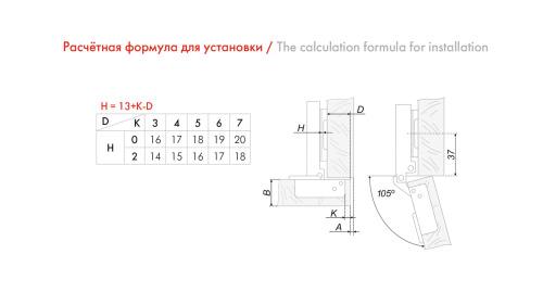 Петля мебельная с доводчиком BOYARD H301A02/1012
