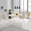 Обеденная группа Стол прямоугольный и 4 стула бежевые (table88058032LAP + chair_holland_white)