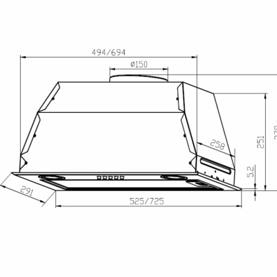 Кухонная вытяжка полновстраиваемая LEX GS BLOC P 900 BLACK