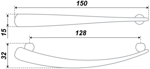 BOYARD.Ручка S0750/128 RS007SN.4/128