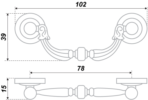 BOYARD.Ручка S9120/79 RS091AB.3/78