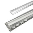 Профиль врезной для LED лент КМС 2507Е GLS серебро диффузор полуматовый 4 заглушки