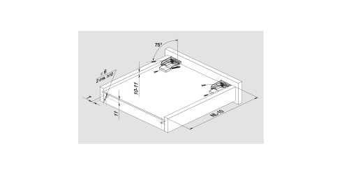 Направляющие шариковые скрытого монтажа B-slide BOYARD DB8882Zn/550