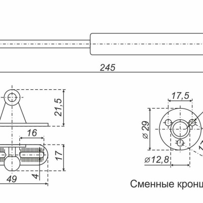 Газлифт BOYARD GL105GR/100/1 
