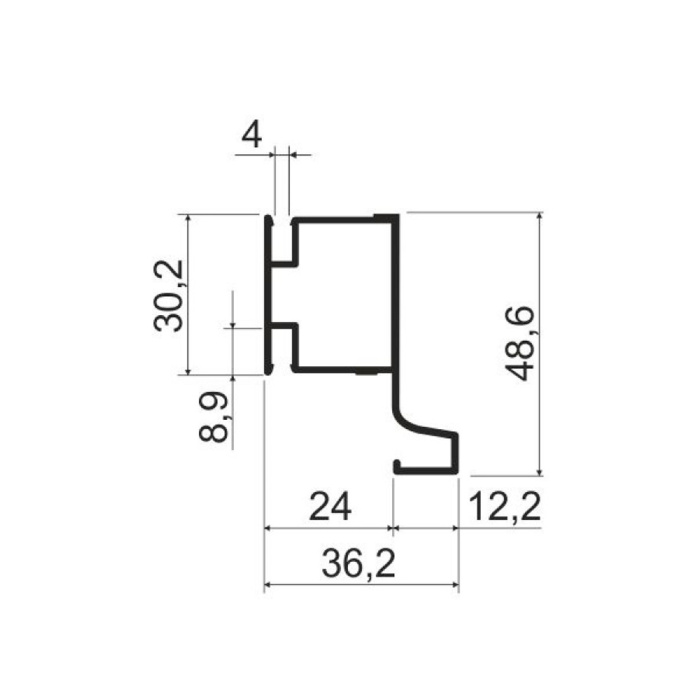 Ручка-профиль G-line "L" Латунь браш XGJB-4118.LTNAB.4500