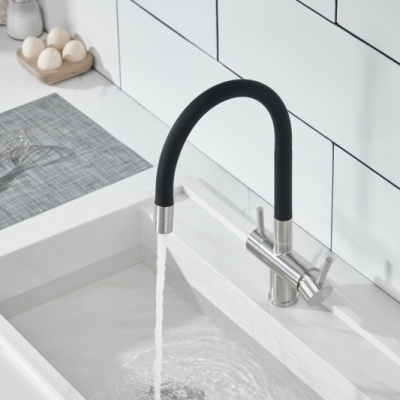 Смеситель для кухни Emar ЕС - 3015 SATIN высокий излив сатин