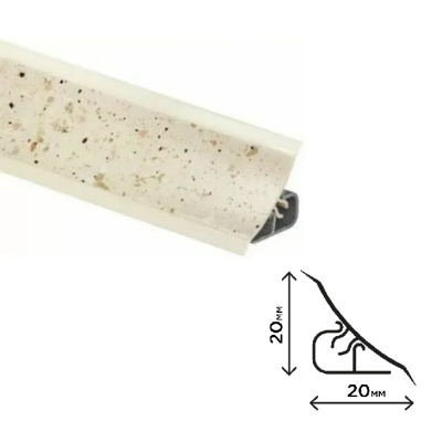 Плинтус для столешниц Песок Thermoplast MRK120 20х20х3000мм 1004 (ф-ра 580/1004)