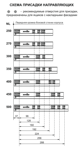 Направляющие скрытого монтажа push-to-open 300мм неполного выдвижения B-slide (NL-10) BOYARD DB8886Zn/300