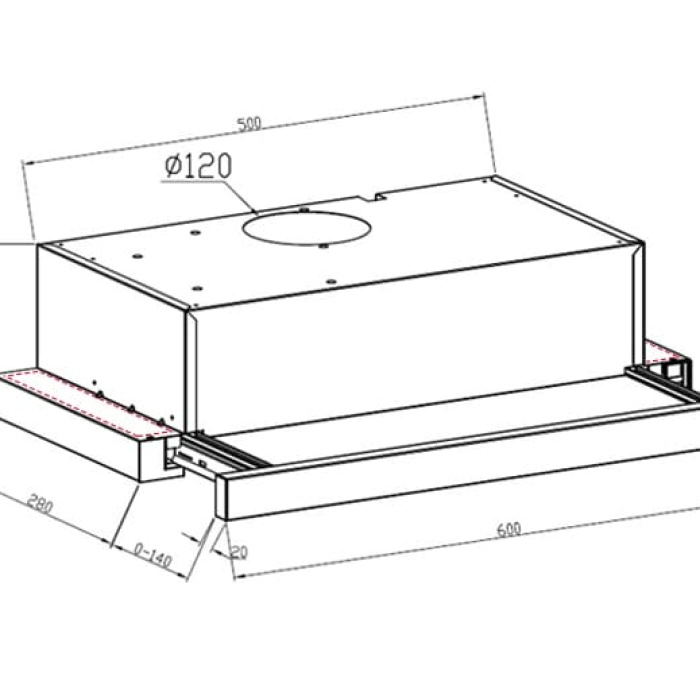 Кухонная вытяжка встраиваемая LEX HUBBLE 2M 600 IVORY LIGHT
