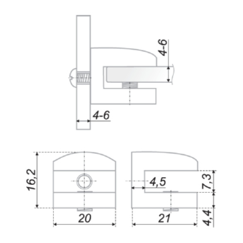 Полкодержатель P512 хром полированный BOYARD P512CP.2