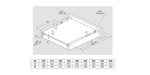 BOYARD.Направляющие шариковые, скрытого монтажа B-slide DB8884Zn/550