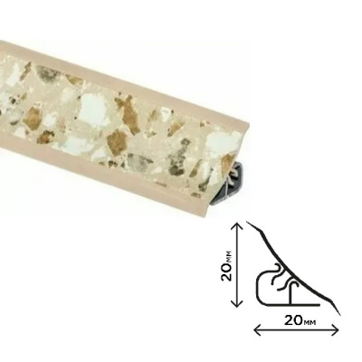 Плинтус для столешниц Камешки Thermoplast MRK120 20х20х3000мм 1216 (ф-ра 598)