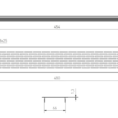 Решетка вентиляционная 480х80 мм золото GTV KK-W80480-21