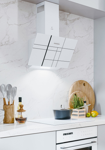 Кухонная вытяжка наклонная LEX MOZA 600 R1 WHITE