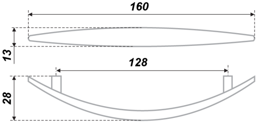 BOYARD.Ручка S1460/128 RS014SC.4/128