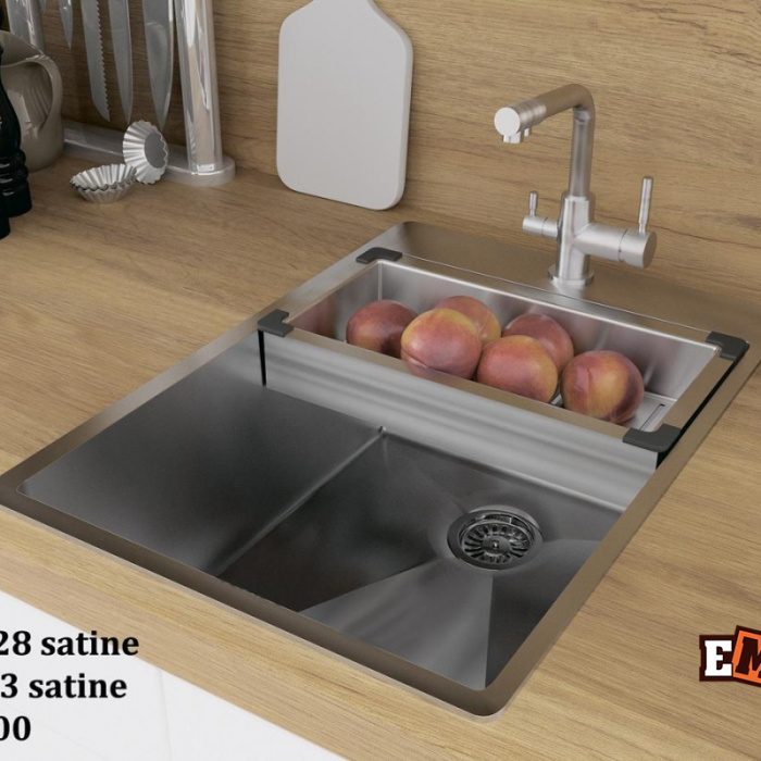 Мойка из нержавеющей стали Emar EMB-128A PVD Nano Dark 410х510мм