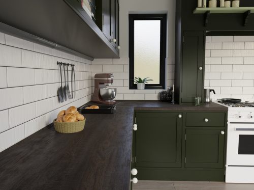Столешница Sawbury oak dark 7142/Rw Slotex 3000х600х40 мм