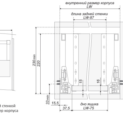 BOYARD.Рейлинг наполнения, серый SBR07/GR/1200