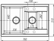 Мойка из искусственного камня Dr. Gans АСТРА-620К серый 620х510мм h=200/130мм