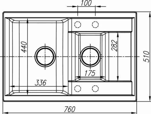 Мойка из искусственного камня Dr. Gans АСТРА-620К серый 620х510мм h=200/130мм