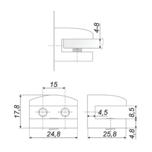 Полкодержатель P513 хром полированный BOYARD P513CP.2